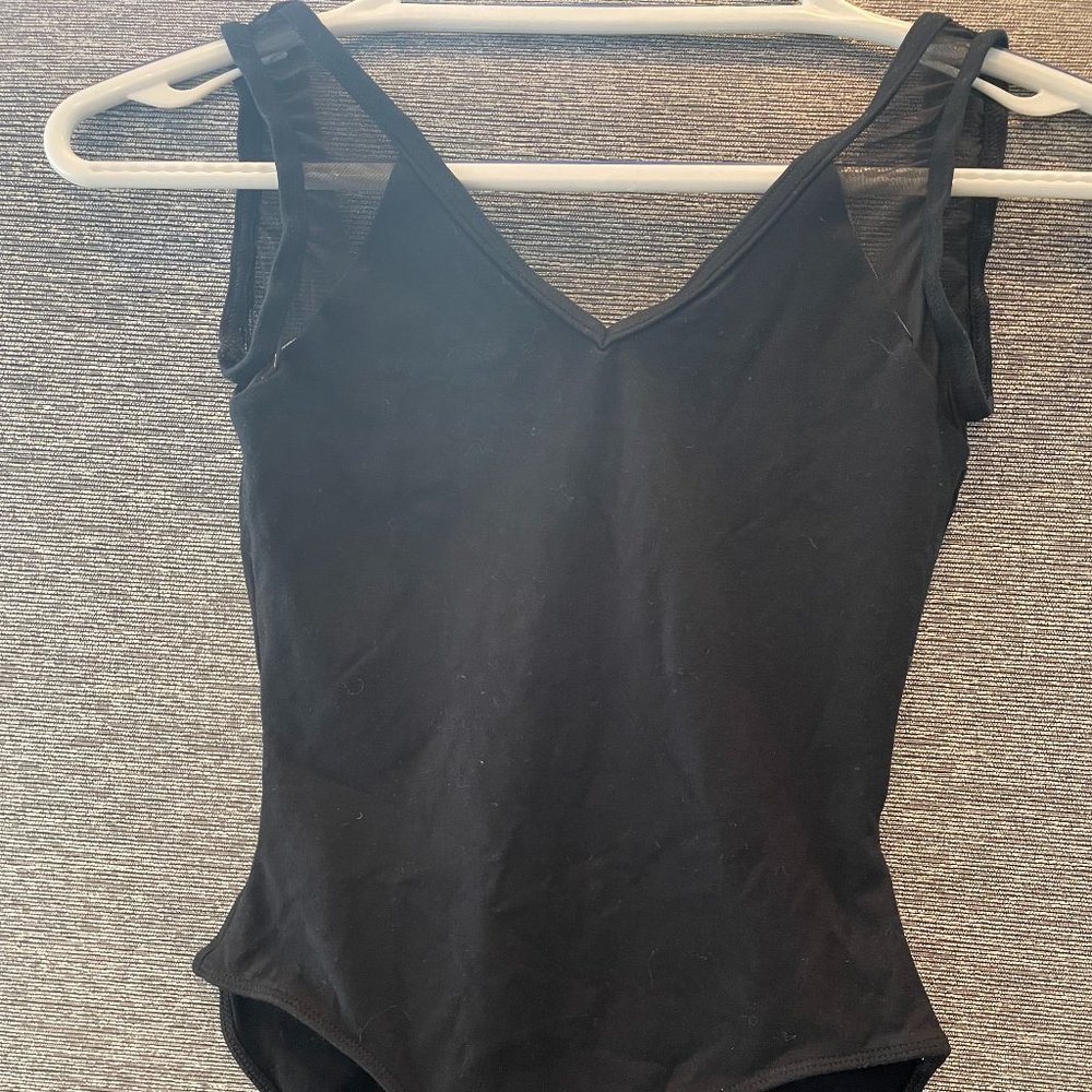 Tank leotard with mesh
